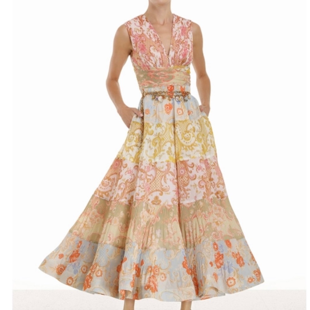 Zimmerman Postcard Pleated Maxi Dress AU size 2